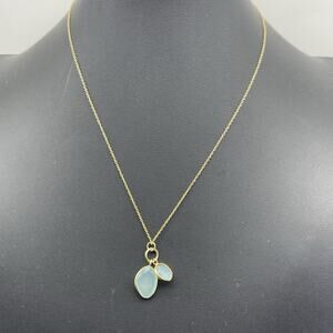 Argento Vivo Sterling Silver 925 Gold Plated Labradorite & Chalcedony Necklace